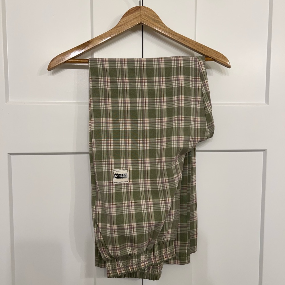 Norse Projects Olive Plaid Trousers